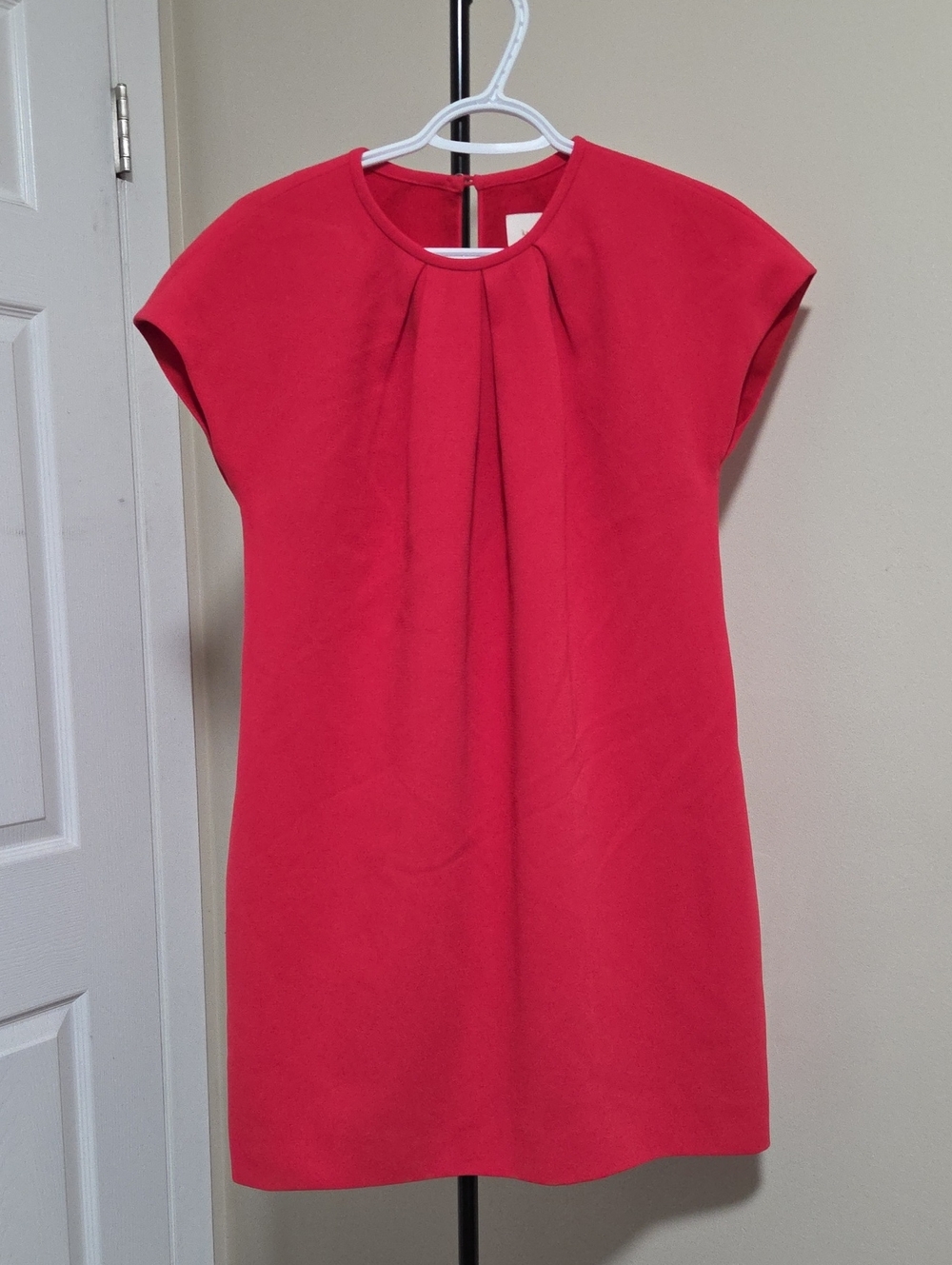 kate spade Bright Red Pleated Cap-Sleeve Shift Dress